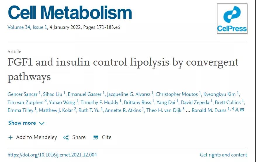 研究成果 (图源：Cell Metabolism)