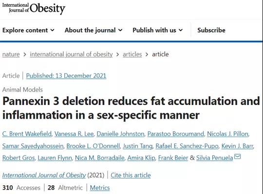 研究成果（图源：International Journal of Obesity）