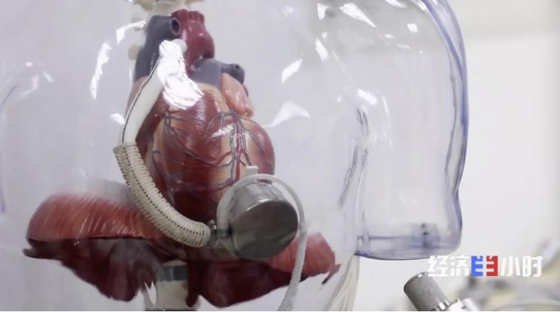 图5 第三代全磁悬浮式人工心脏“中国心” （图源：经济半小时）