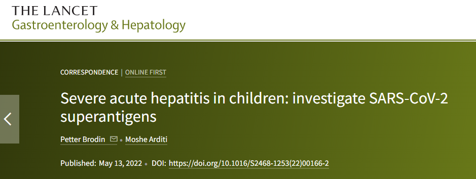 多例不明病因儿童肝炎与新冠病毒导致的超级抗原有关