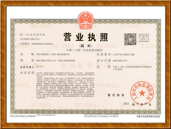 西宝生物营业执照2022版