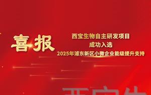 喜报 |<font color='red'> 西宝生物</font>“可拉酸”项目成功入围2025年浦东新区小微企业提升能级项目，喜获专项支持